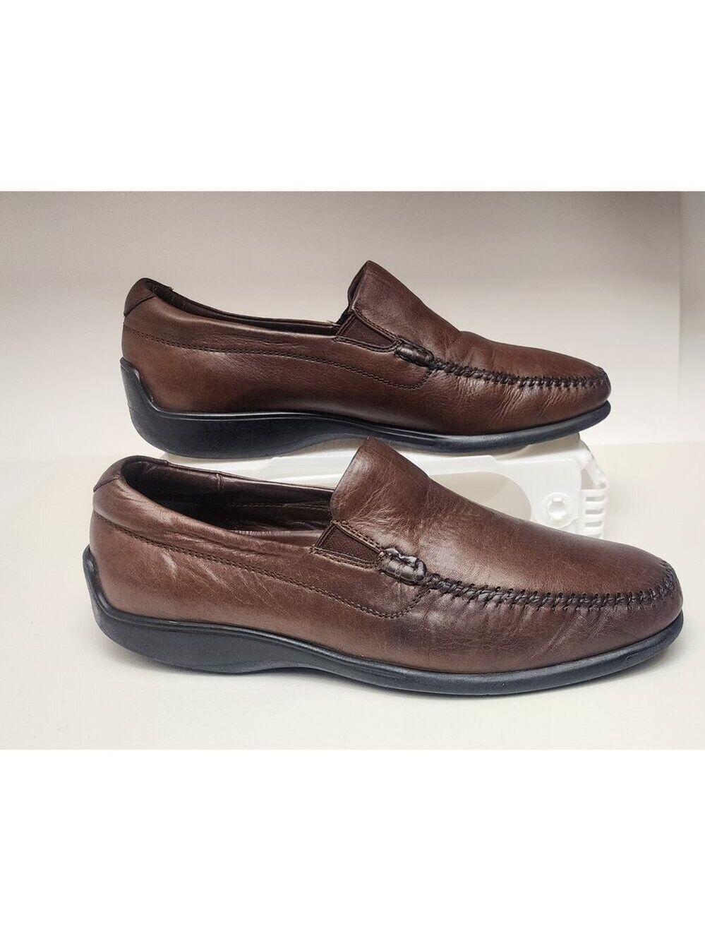 Neil M Men's Rome Men's Slip Ons Loafers Walnut Dress Shoes Leather Size 11.5